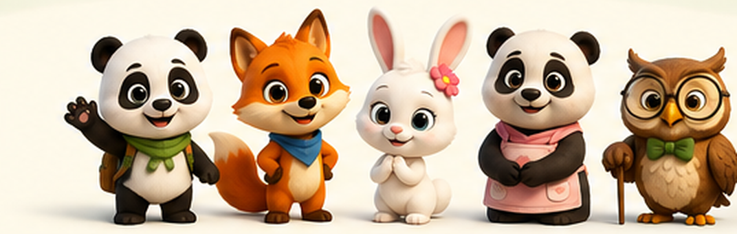 The full Yuyu Kingdom character lineup standing together